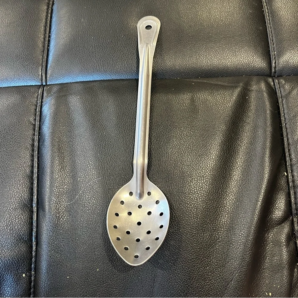 Stainless steel slotted perforated serving spoon
